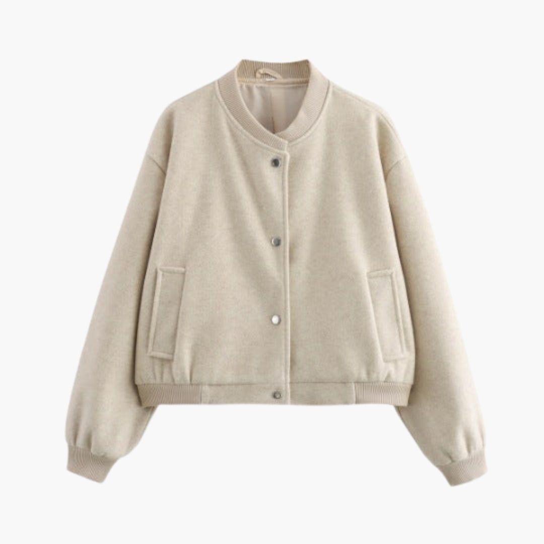Women's Bomber Jacket with Elastic Hem
