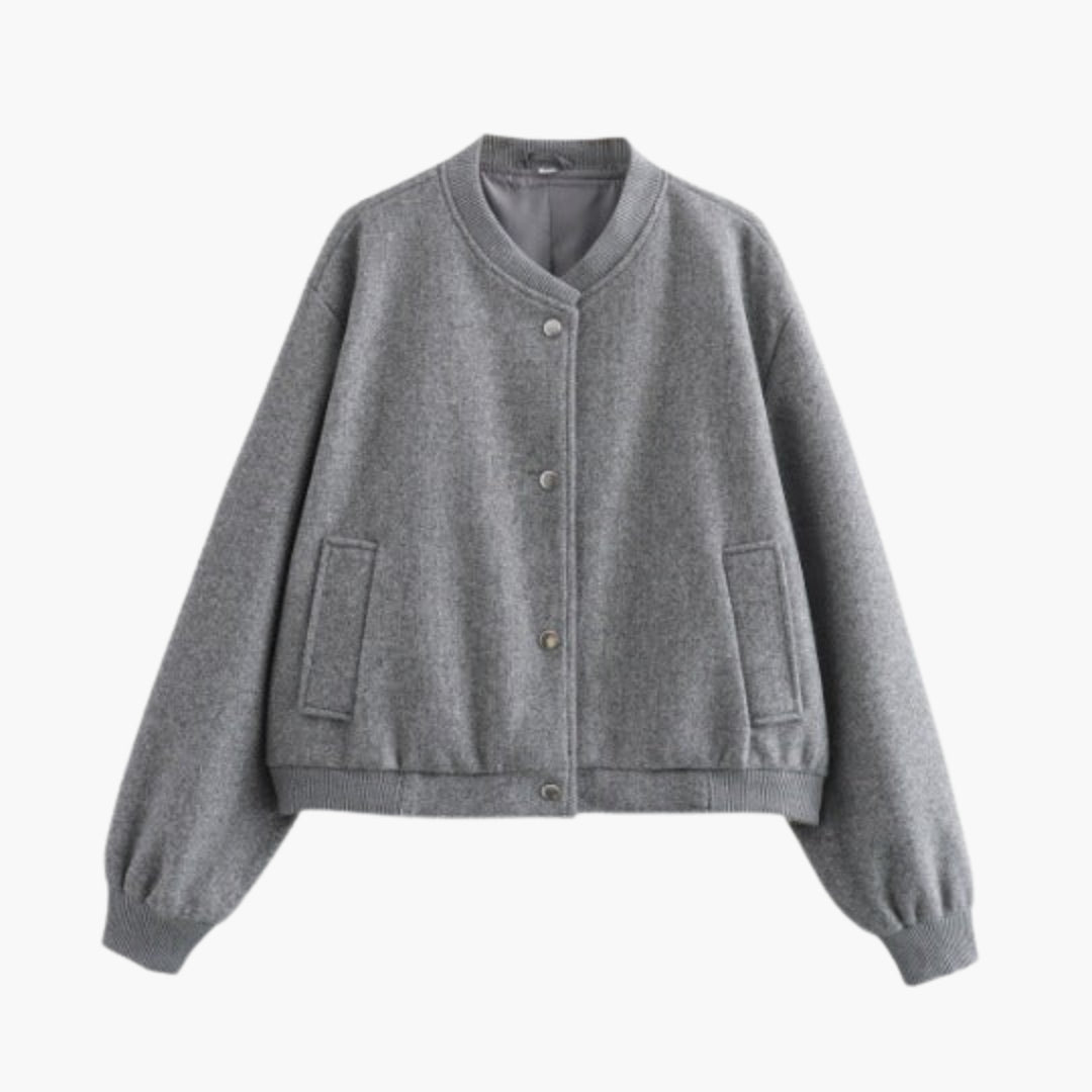 Women's Bomber Jacket with Elastic Hem