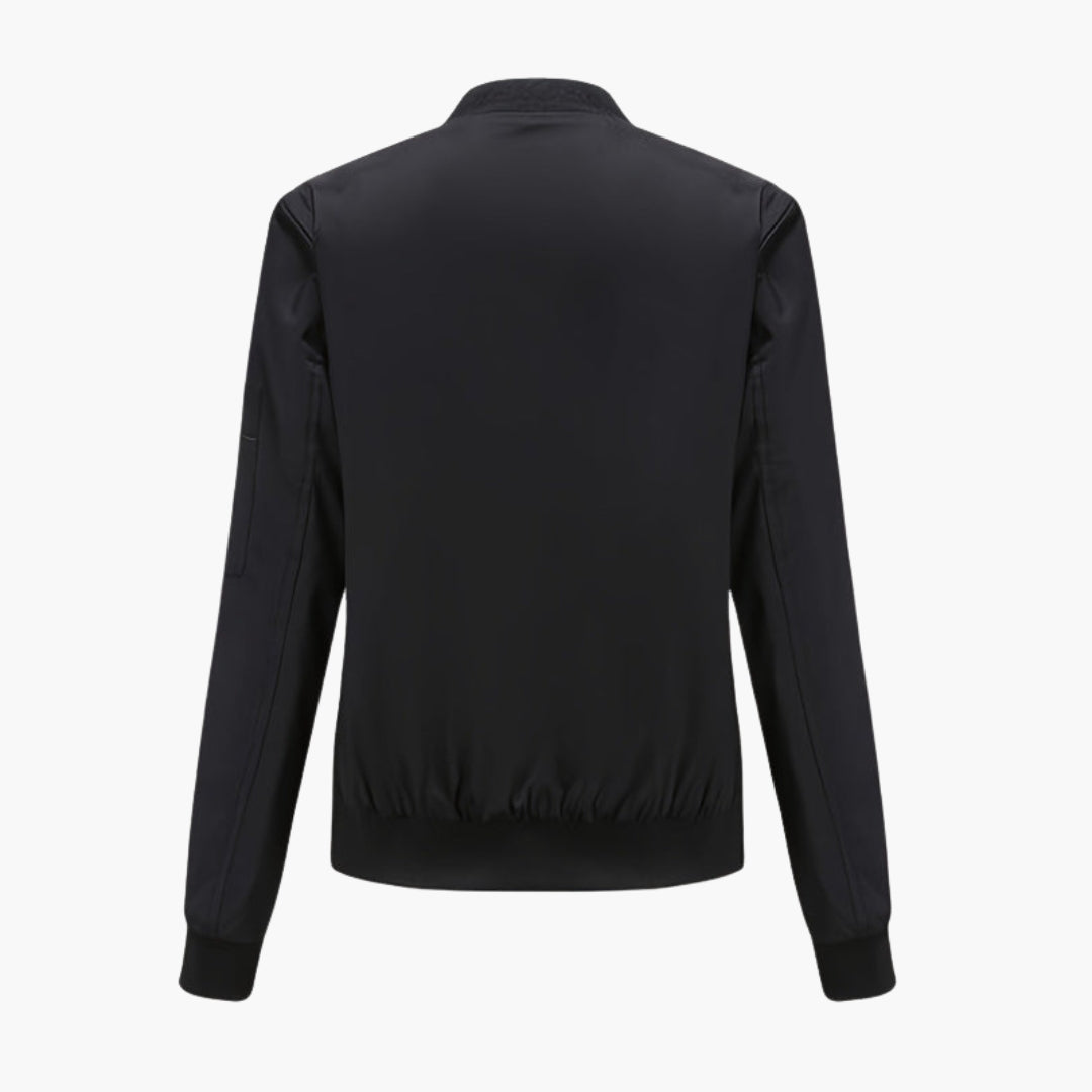 Blouson Bomber Damen Baseballkragen mit Reißverschlusstaschen