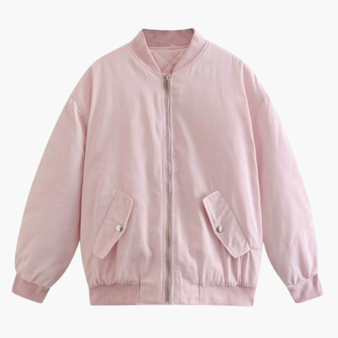 Blusón bomber para mujer oversize con cierre de cremallera