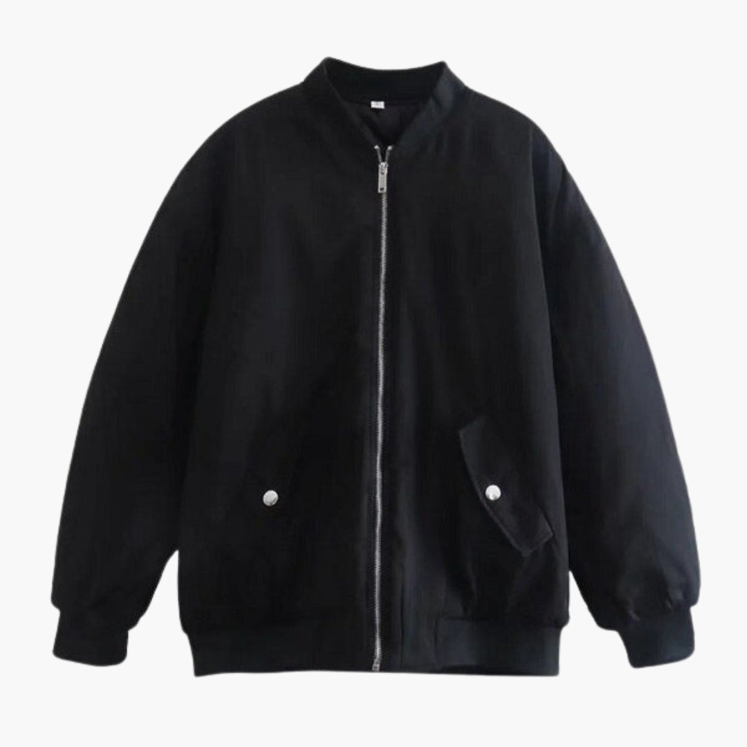 Blusón bomber para mujer oversize con cierre de cremallera