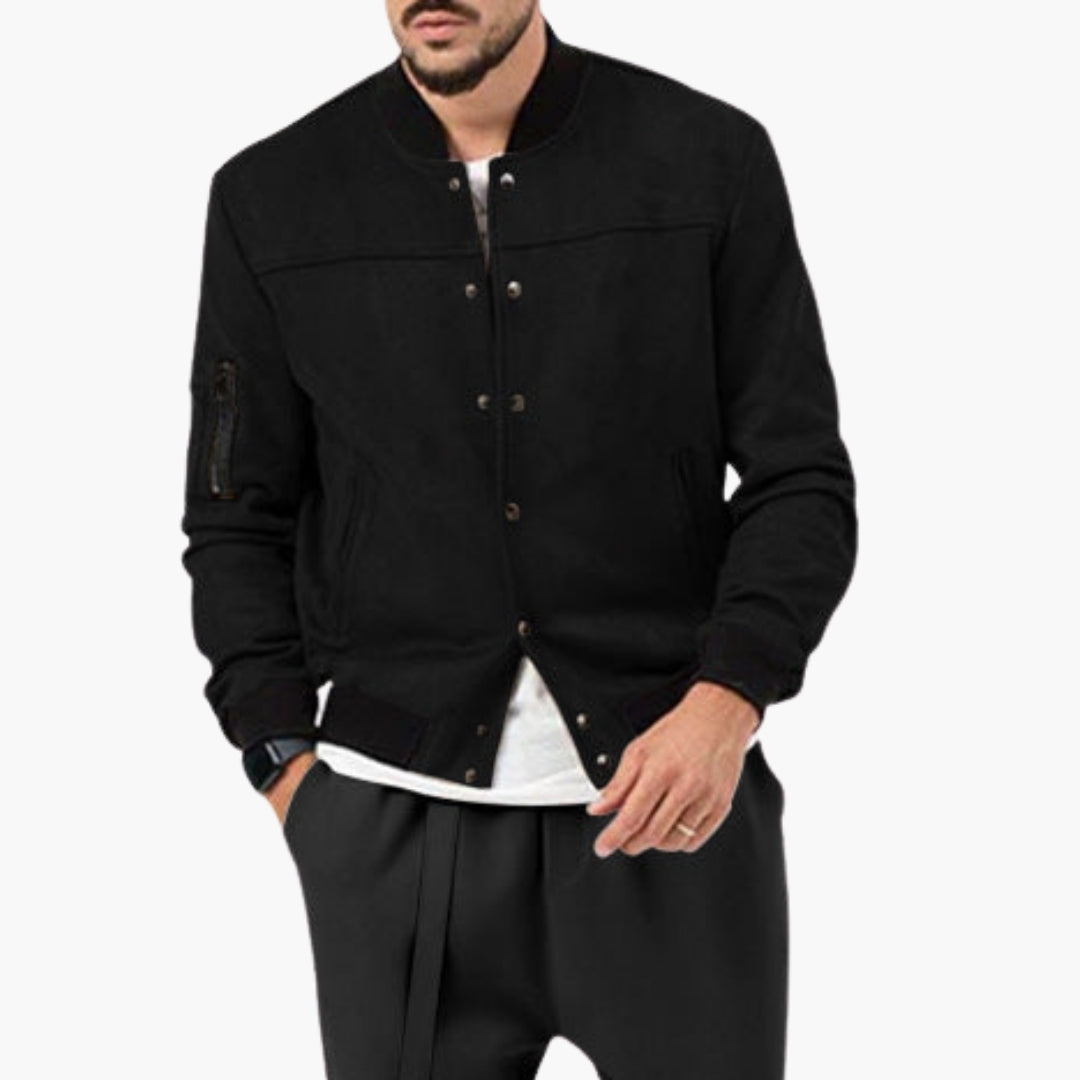 Men's Bomber Jacket with Elastic Cuffs