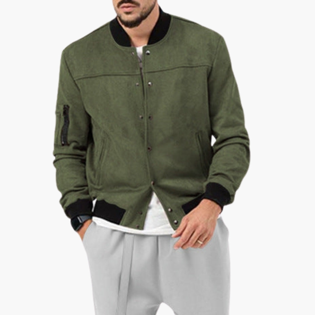 Men's Bomber Jacket with Elastic Cuffs
