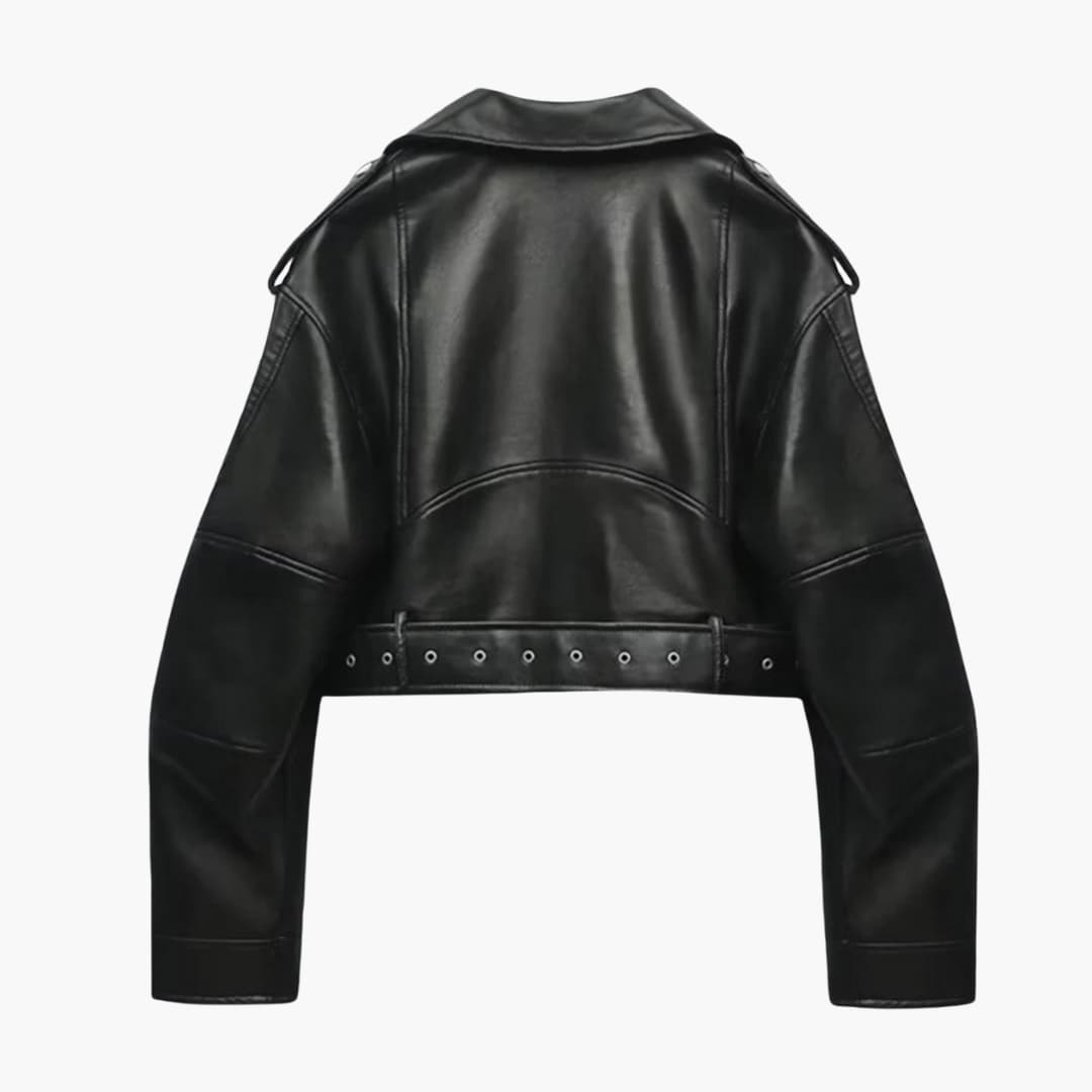 Dames motorjack met verstelbare riem