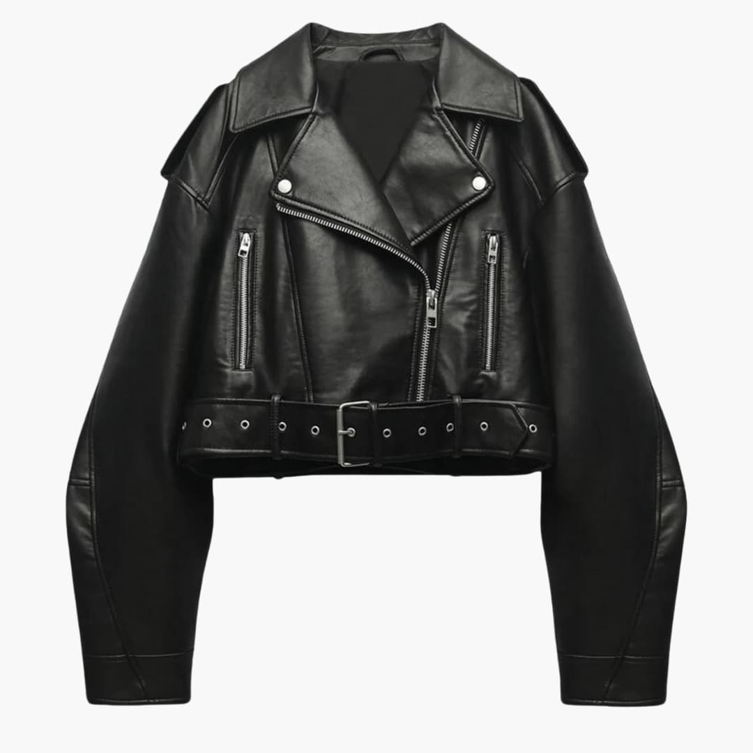 Dames motorjack met verstelbare riem