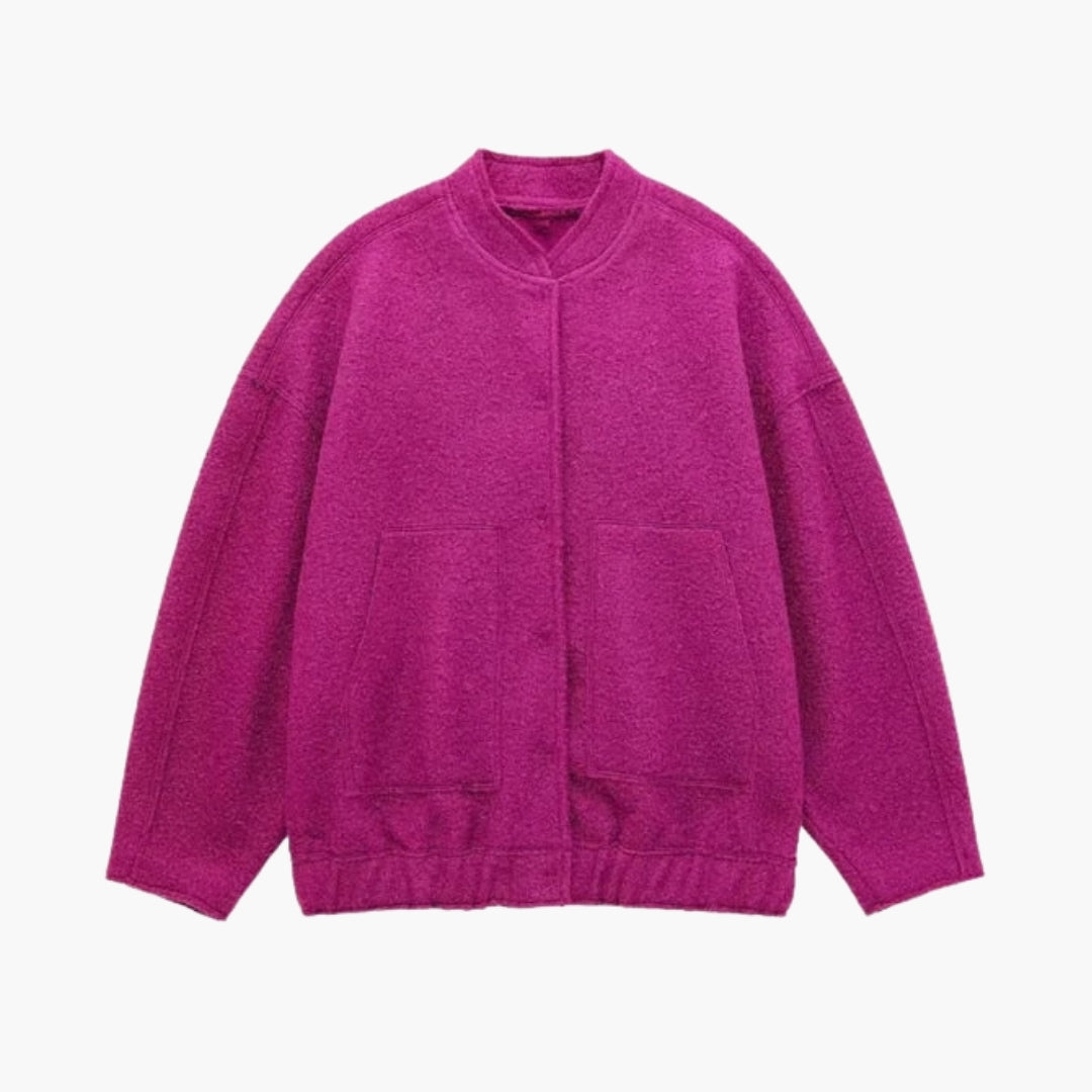 Blouson bomber femme à grandes poches plaquées