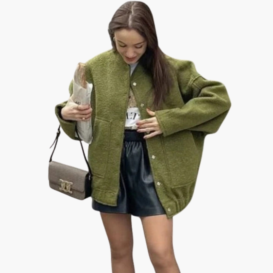 Blouson bomber femme à grandes poches plaquées