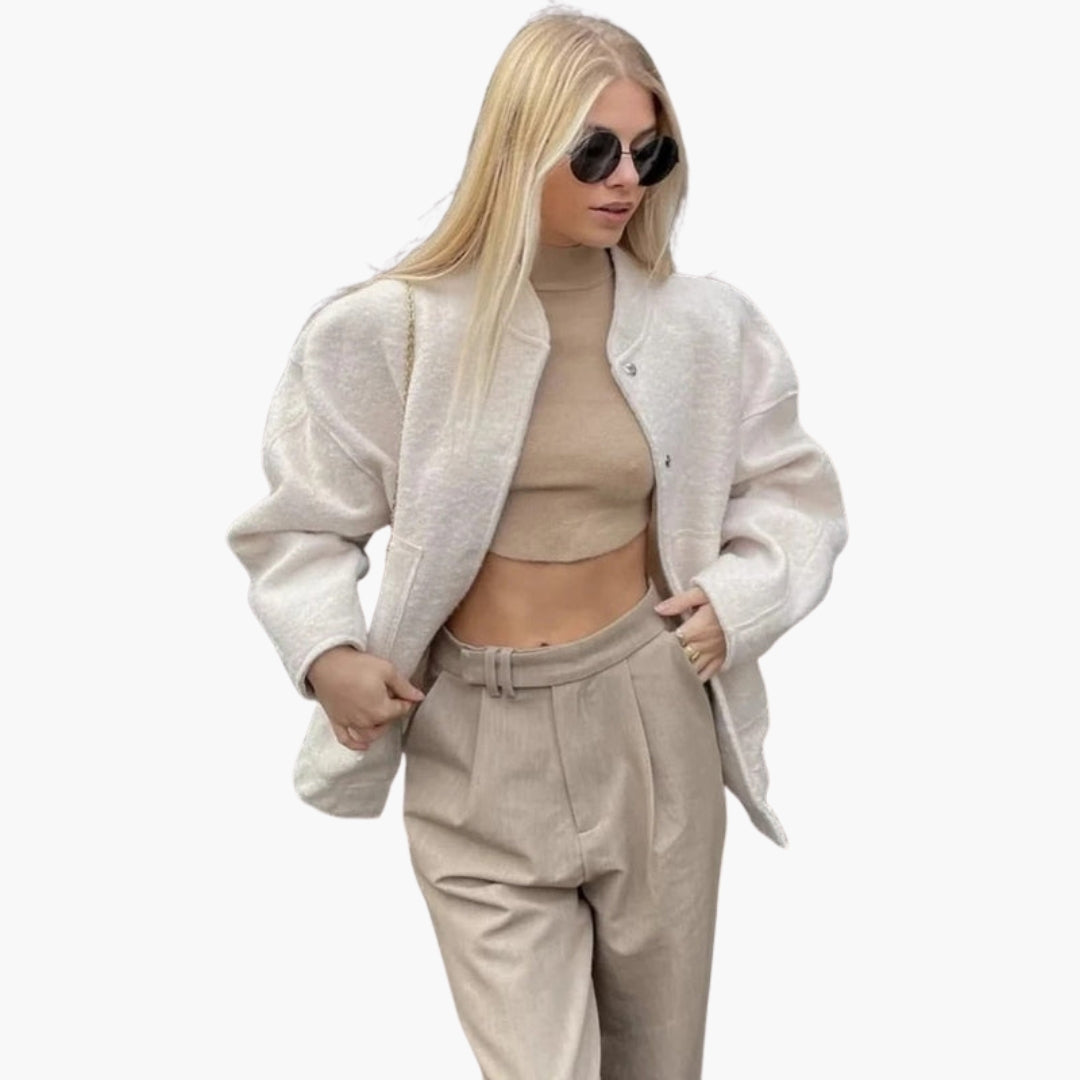 Blouson bomber femme à grandes poches plaquées