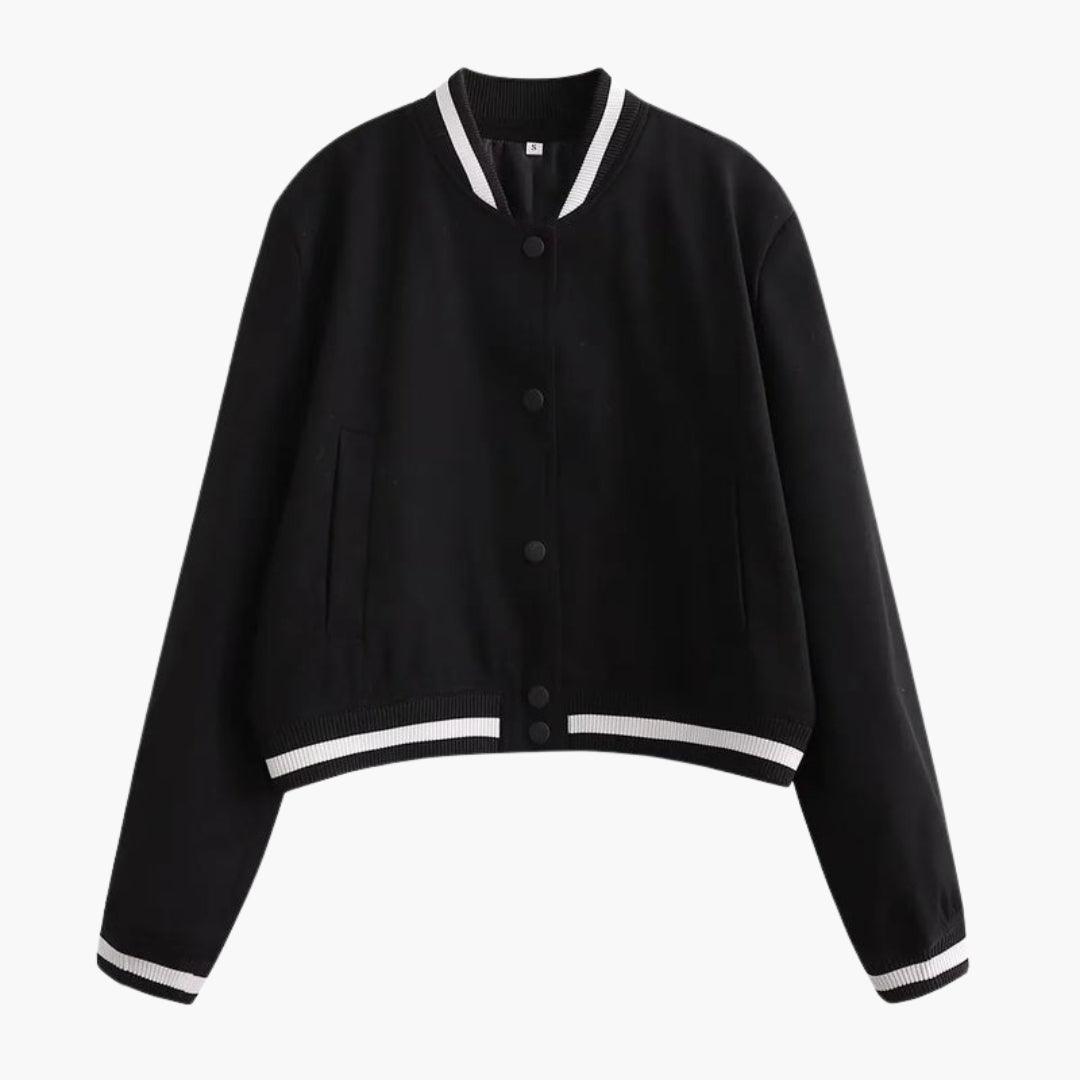Blouson bomber femme avec fermeture à boutons pression