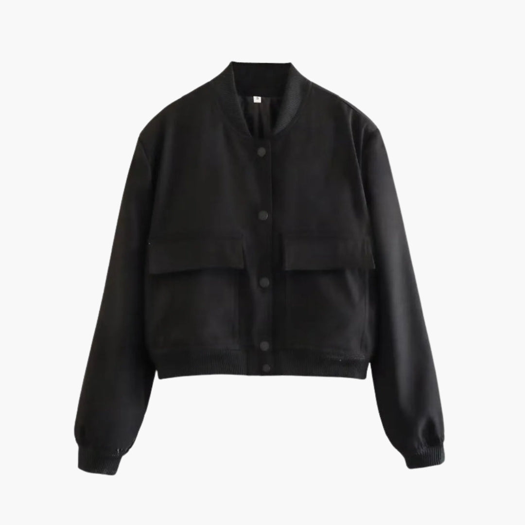 Blouson bomber femme avec fermeture à boutons pression
