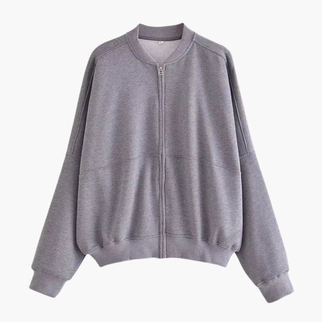 Damen Bomberjacke aus Fleece mit Reißverschluss