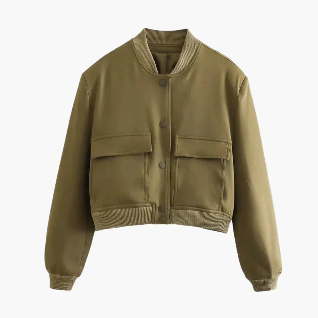 Blouson bomber femme en velours avec fermeture zippéev
