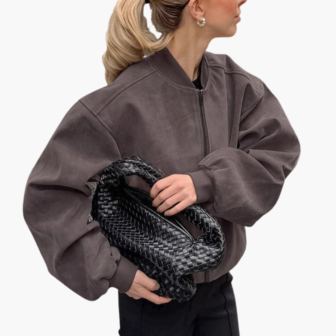 Blouson bomber femme oversize avec manches larges