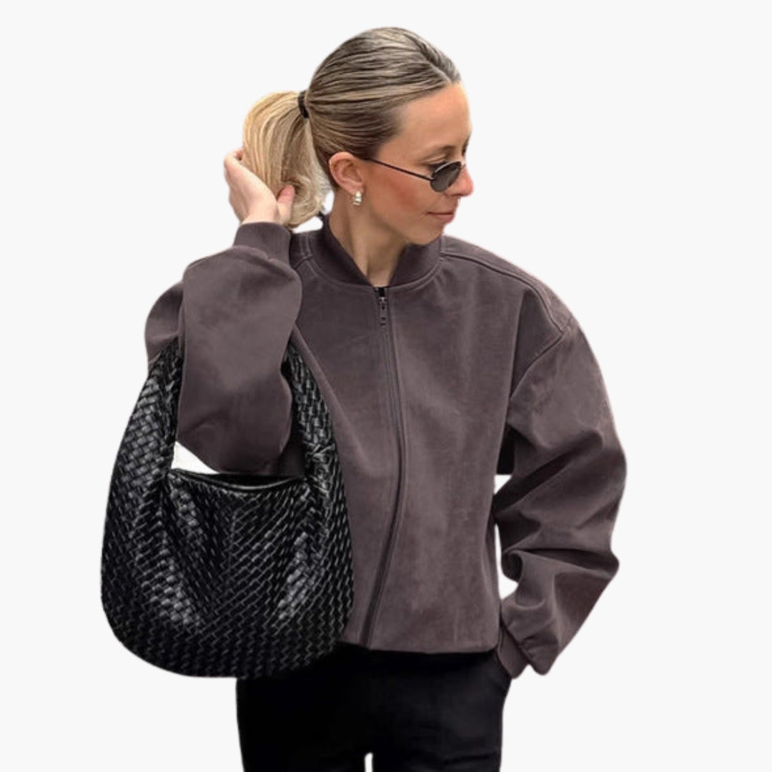 Blouson bomber femme oversize avec manches larges
