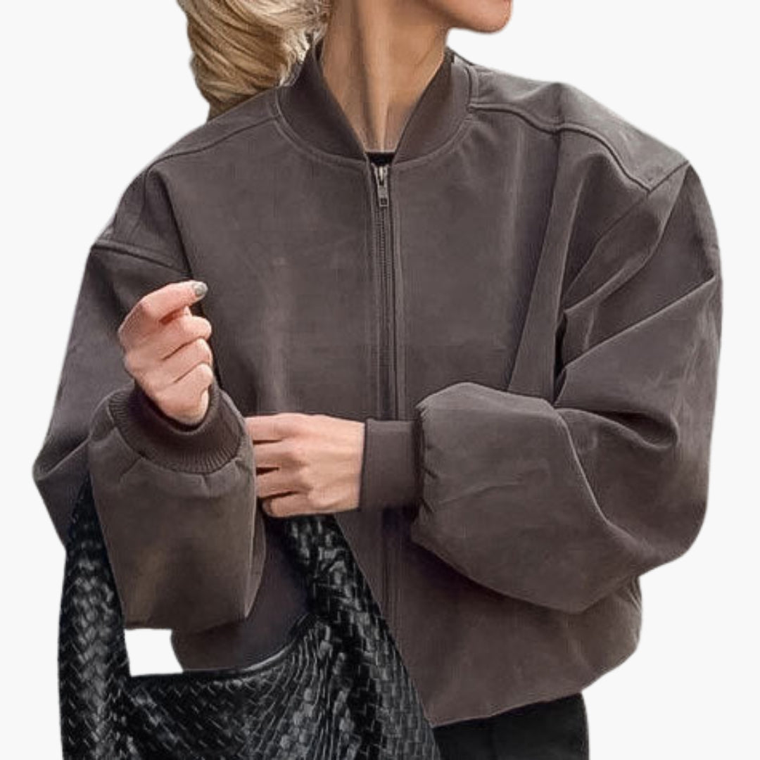 Blouson bomber femme oversize avec manches larges
