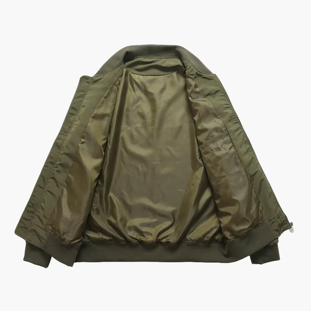 Blouson bomber homme avec bas côtelé et poches zippées