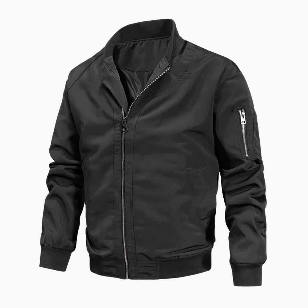 Blouson bomber homme avec bas côtelé et poches zippées