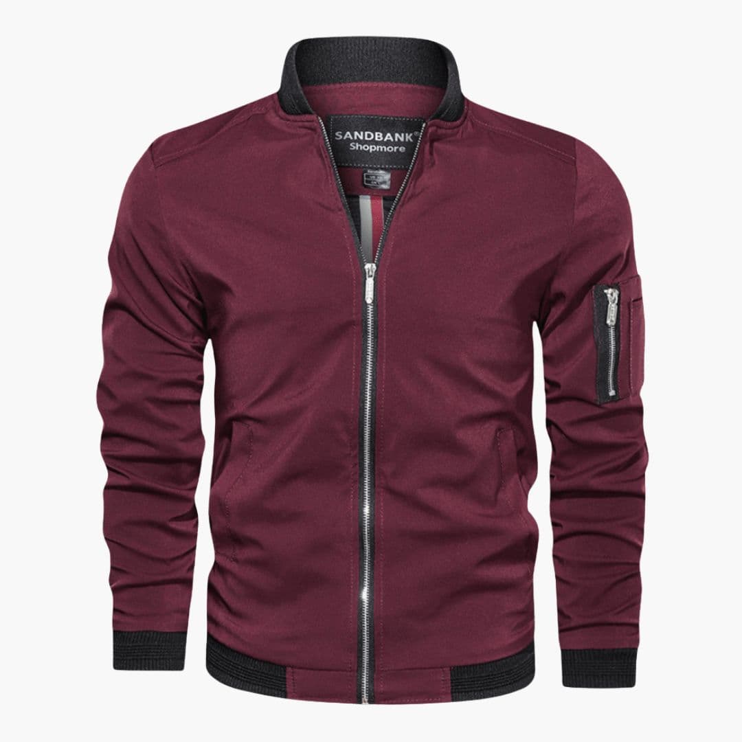 Bomberjack voor heren met geribde kraag
