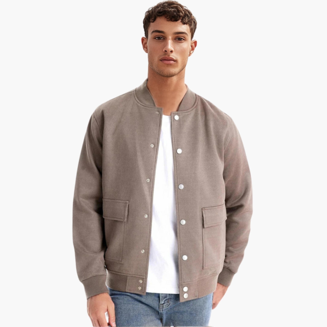 Cazadora bomber hombre con acabados acanalados