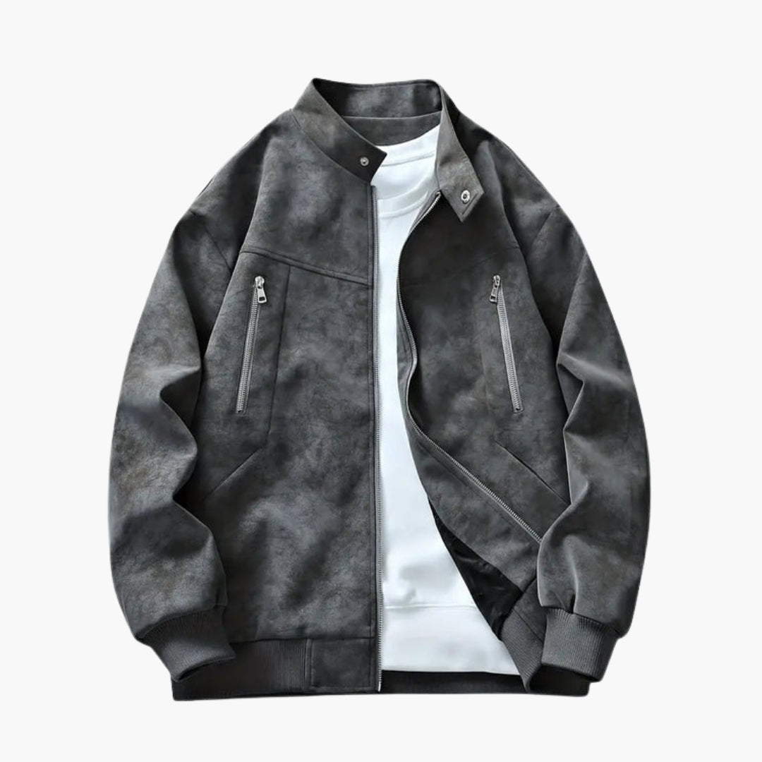 Cazadora bomber hombre con cremallera y puños acanalados
