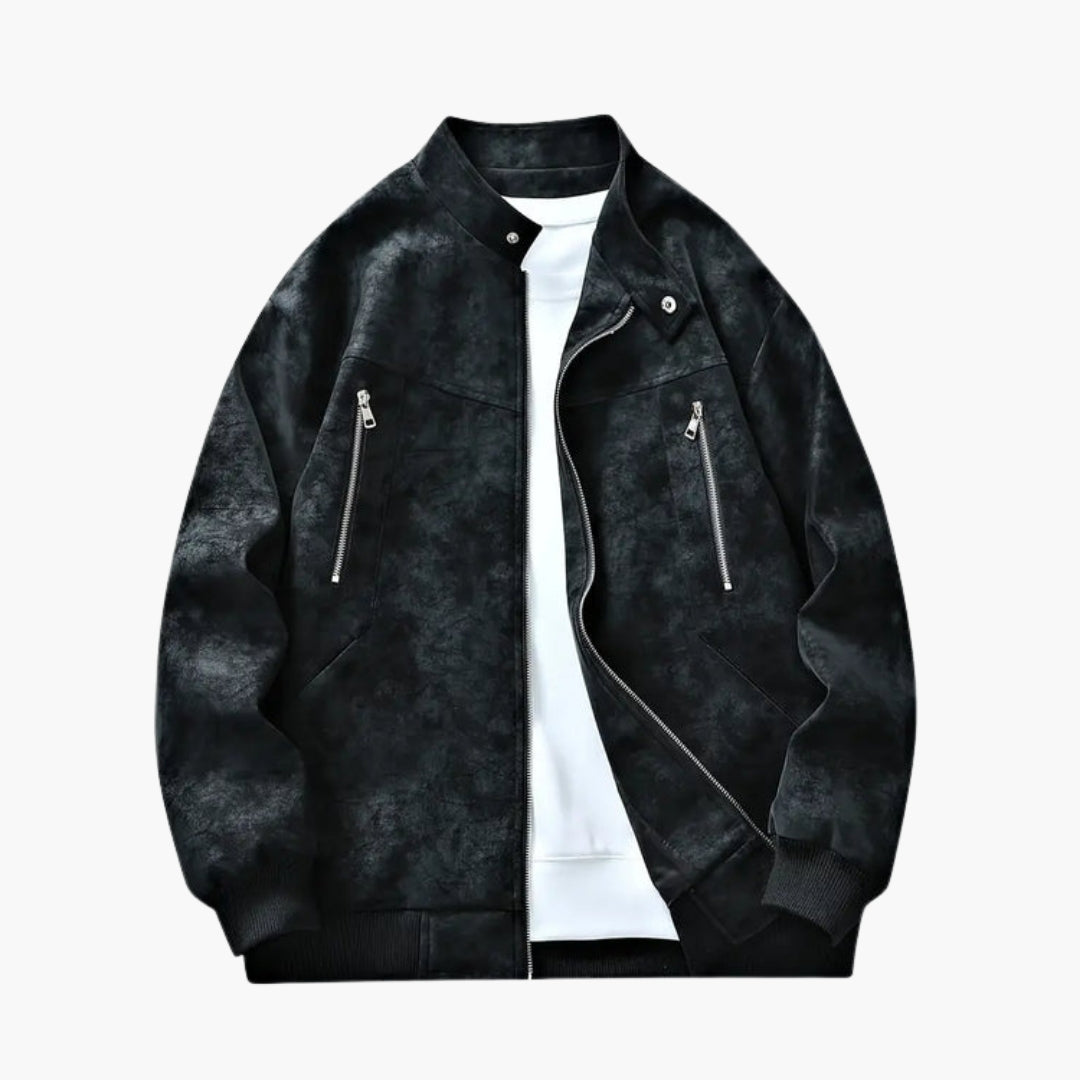 Cazadora bomber hombre con cremallera y puños acanalados