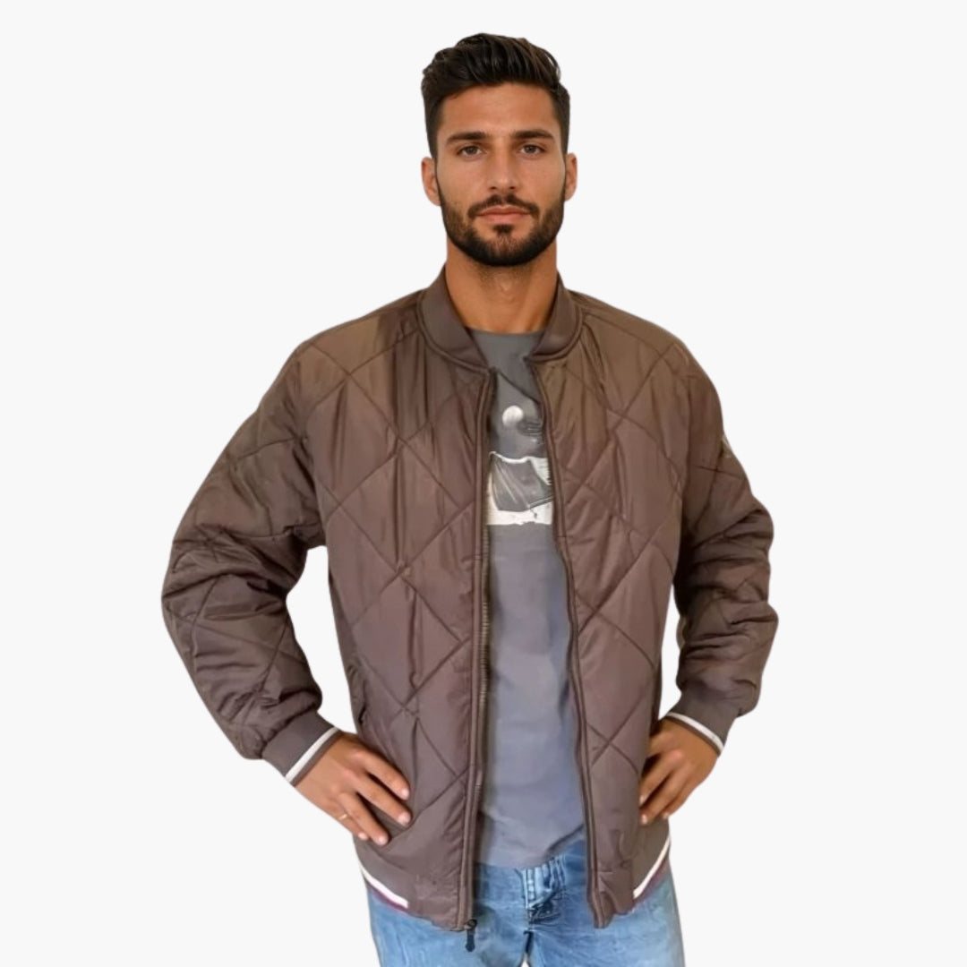 Blouson bomber matelassé homme avec fermeture zippée