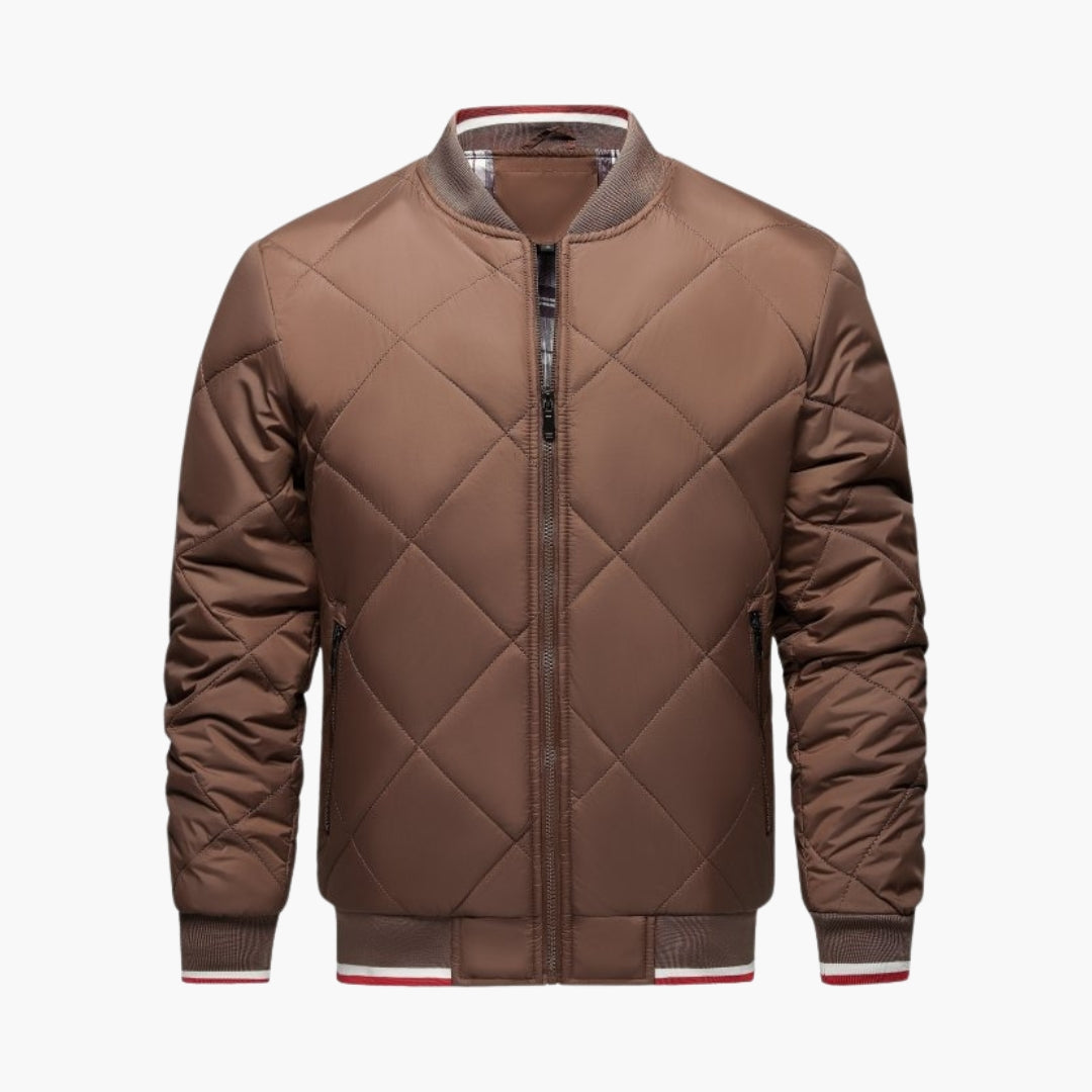 Blouson bomber matelassé homme avec fermeture zippée