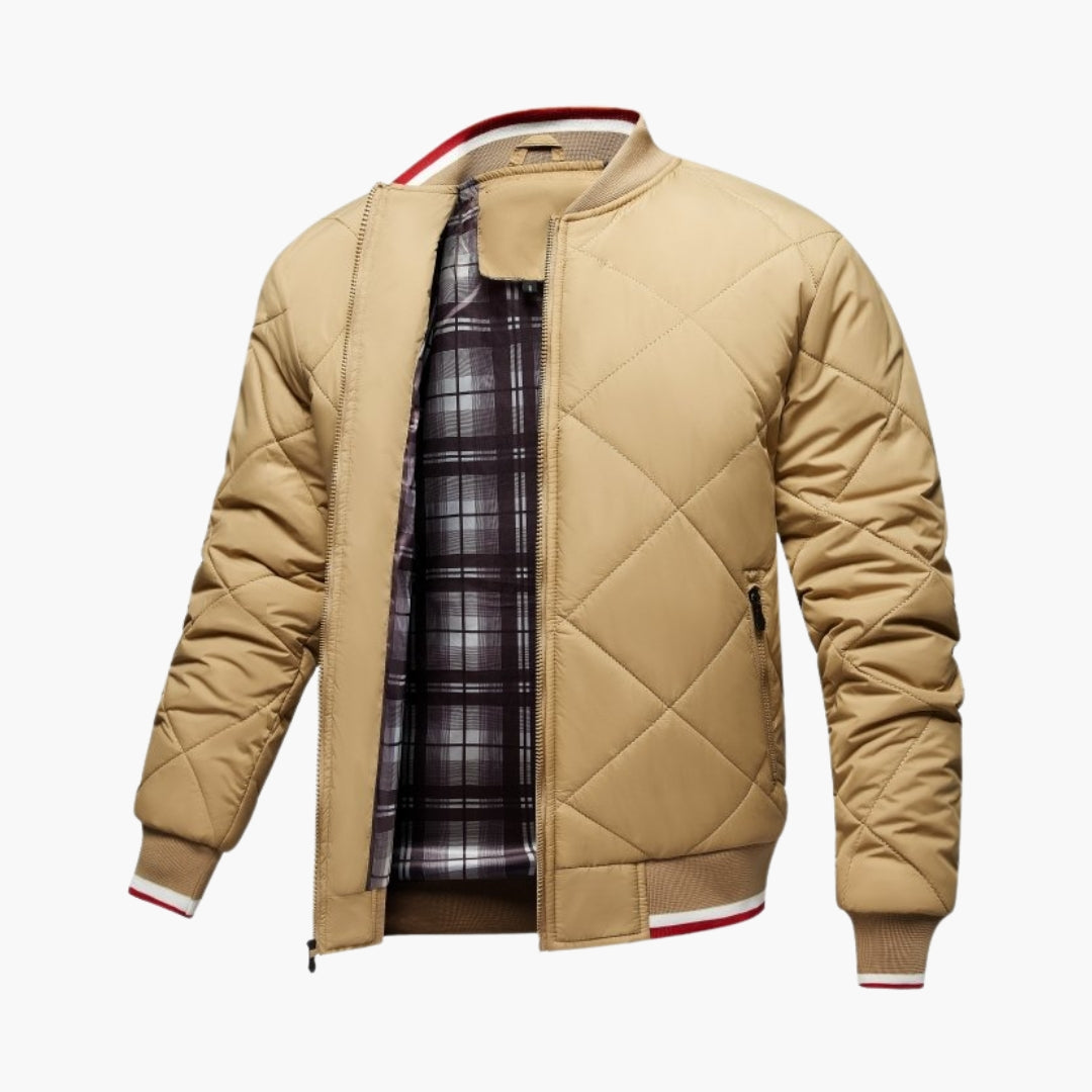 Blouson bomber matelassé homme avec fermeture zippée