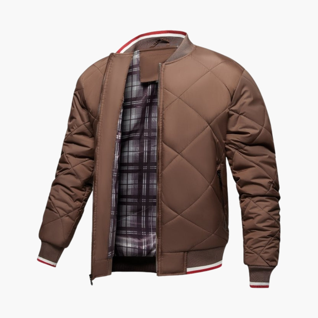 Blouson bomber matelassé homme avec fermeture zippée