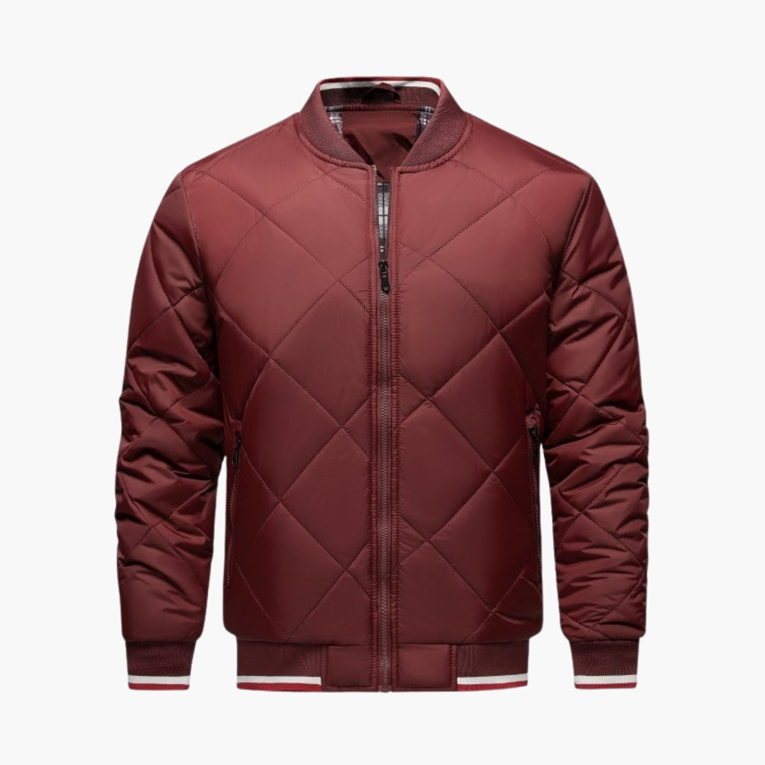 Blouson bomber matelassé homme avec fermeture zippée