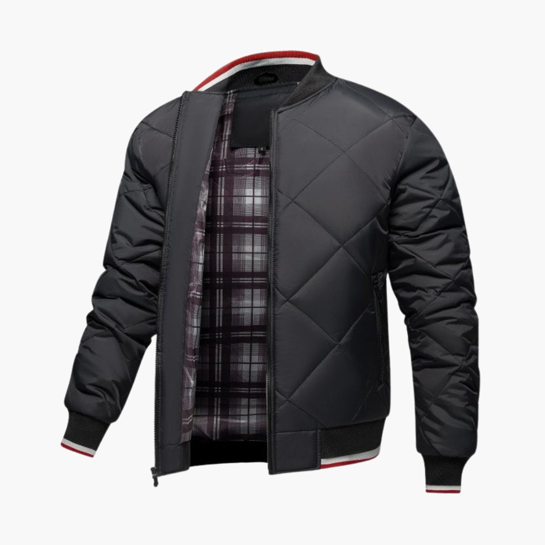 Blouson bomber matelassé homme avec fermeture zippée