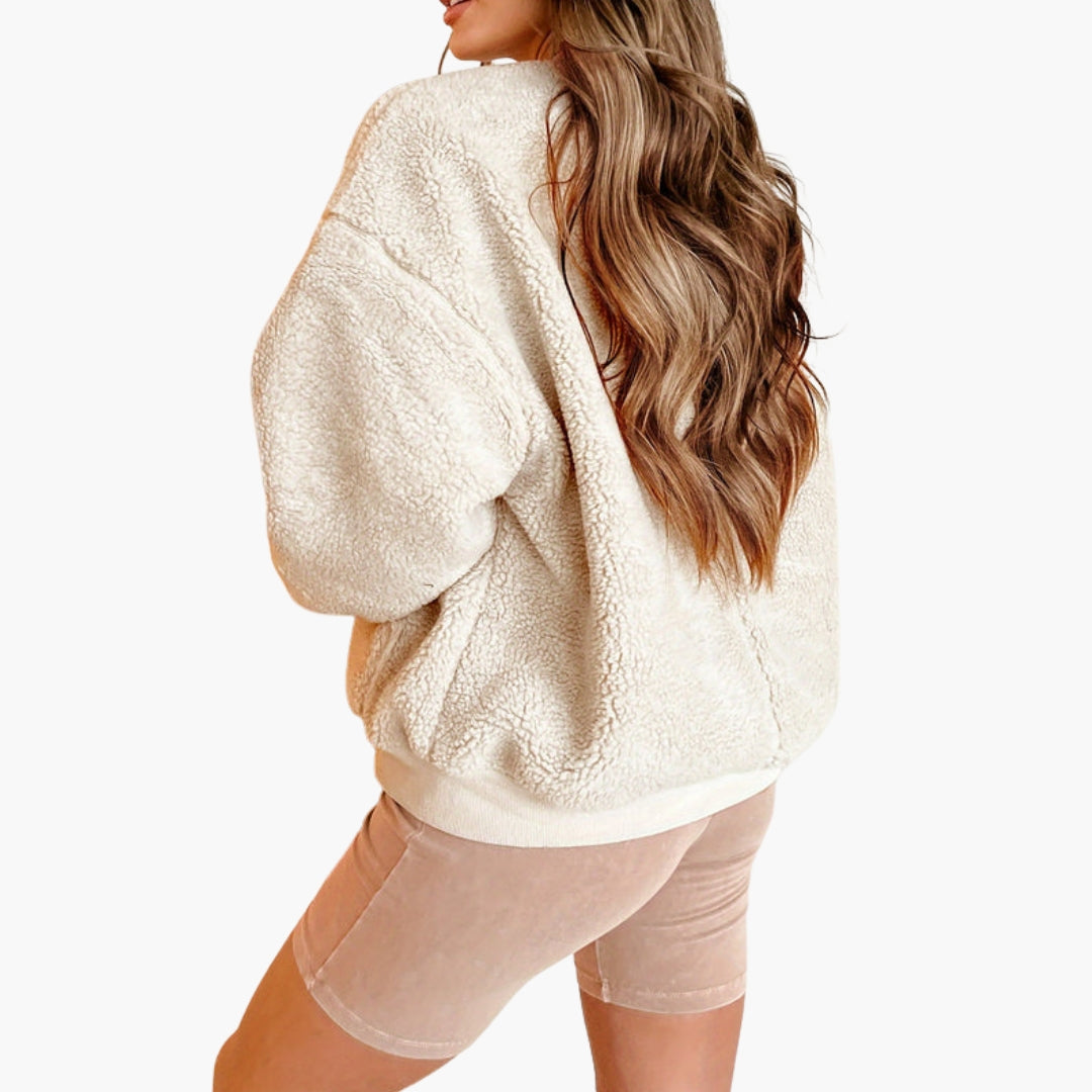 Blouson bomber polaire femme avec fermeture zippée