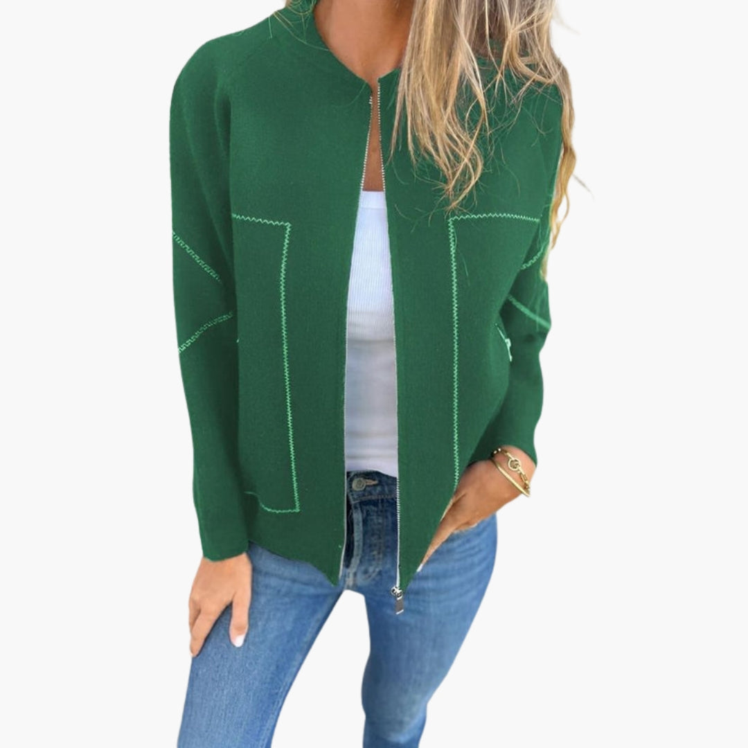 Blouson femme style bomber avec fermeture zippée