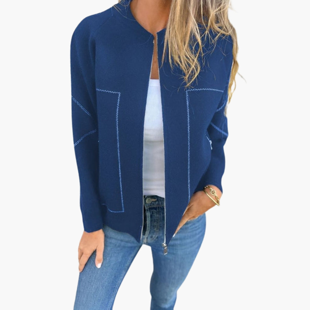 Blouson femme style bomber avec fermeture zippée