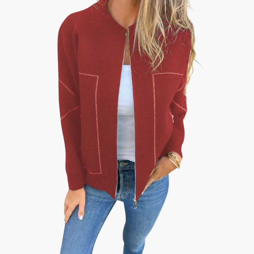 Blouson femme style bomber avec fermeture zippée