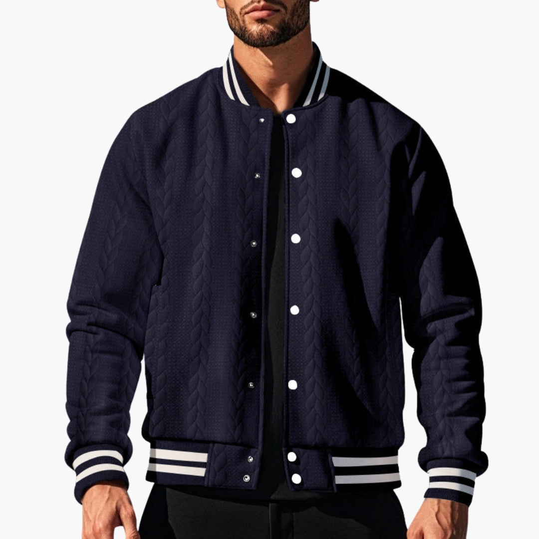 Blouson homme type bomber à surface texturée