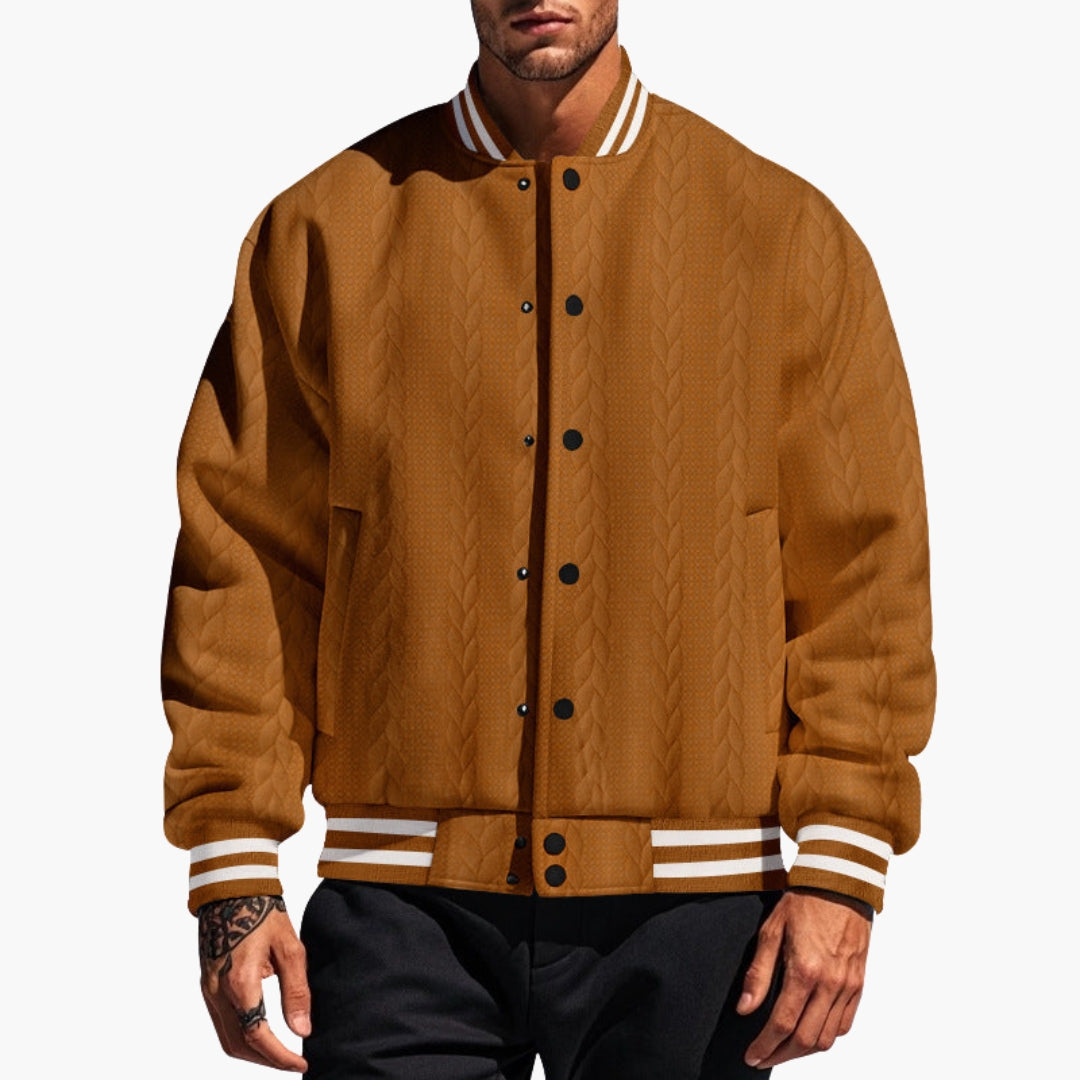 Blouson homme type bomber à surface texturée