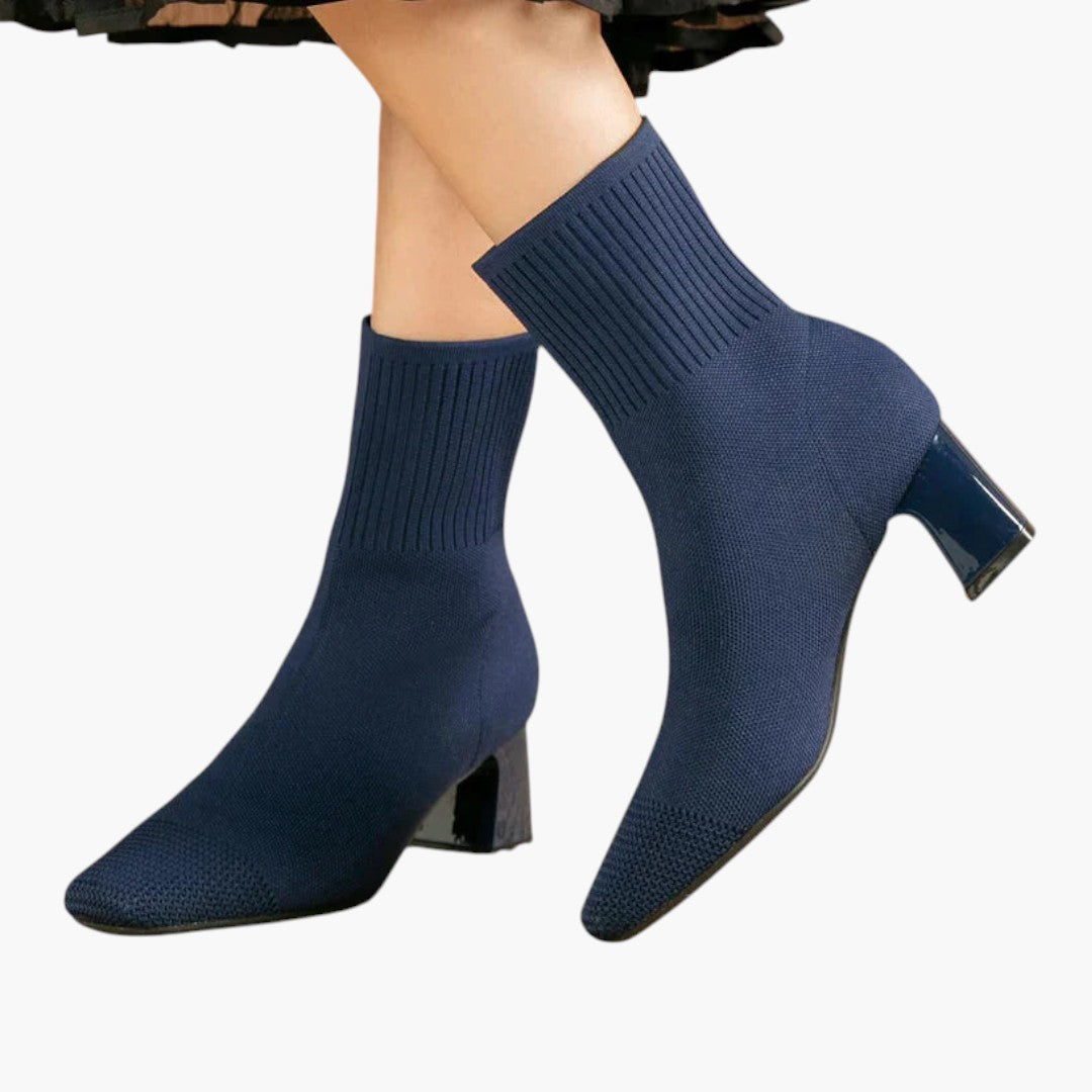 Bequeme Damenstiefel mit hohem Absatz und strukturierter Oberfläche