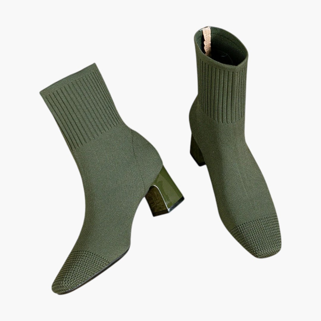 Bequeme Damenstiefel mit hohem Absatz und strukturierter Oberfläche
