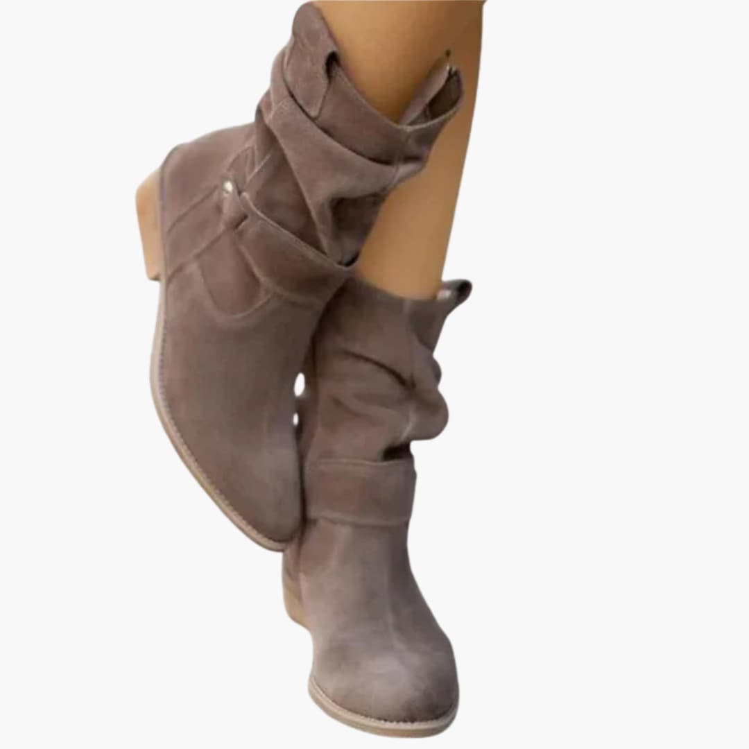 Bottines pour femmes avec fermeture éclair latérale et détail de sangle