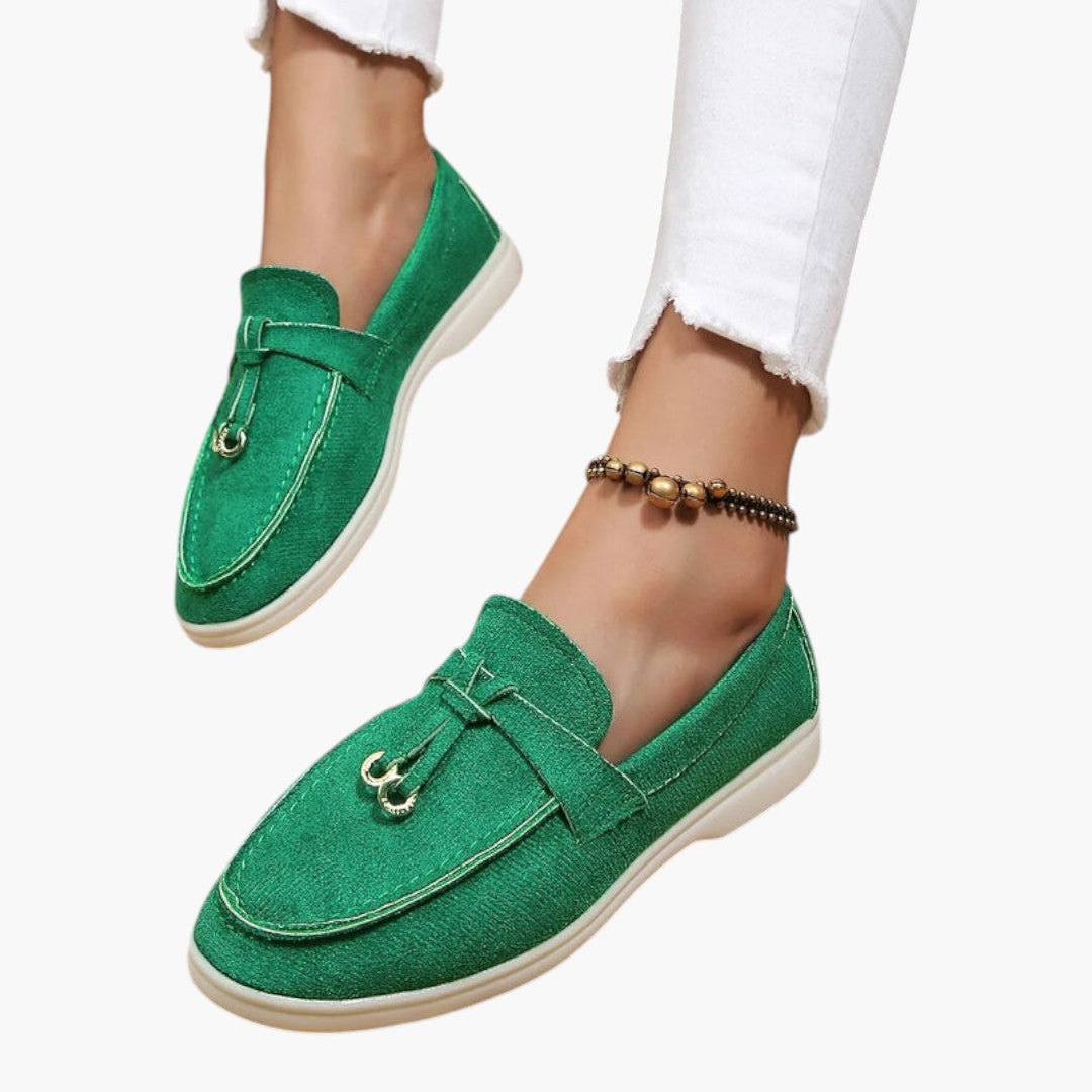 Chaussures Femme Mocassins a Finition Suédée et Semelle Plate