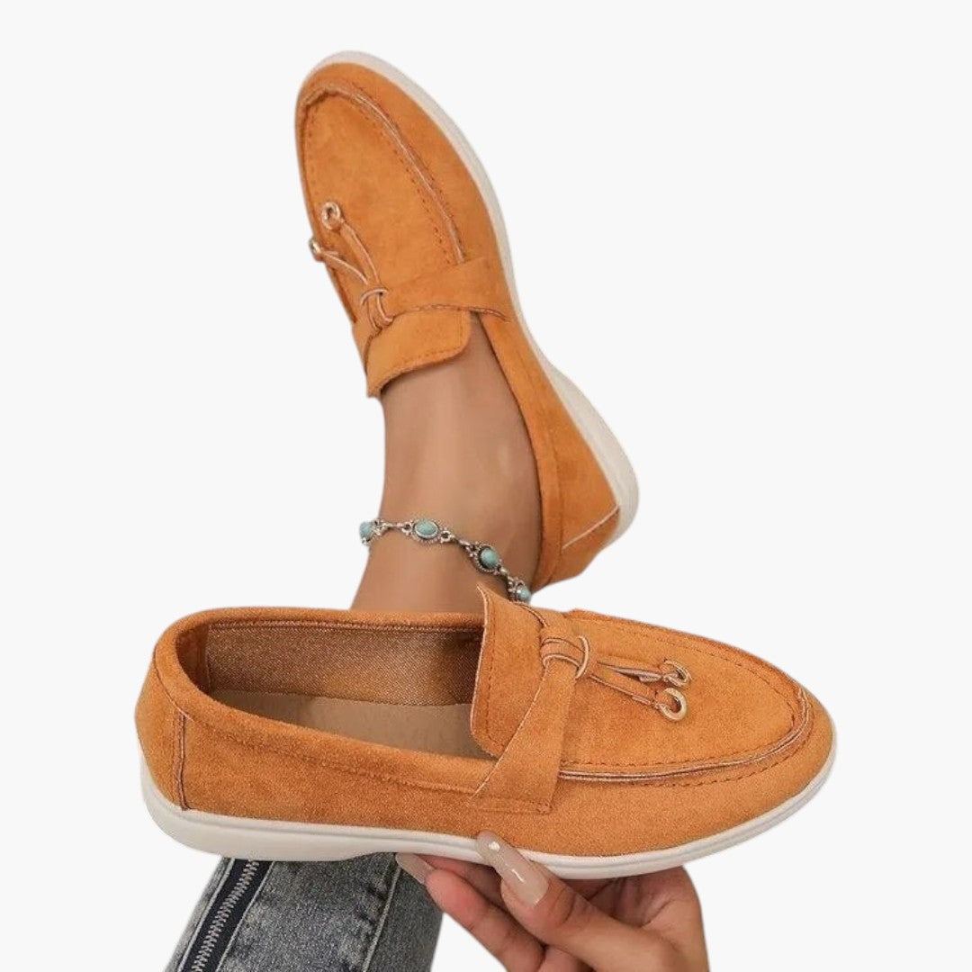 Chaussures Femme Mocassins a Finition Suédée et Semelle Plate