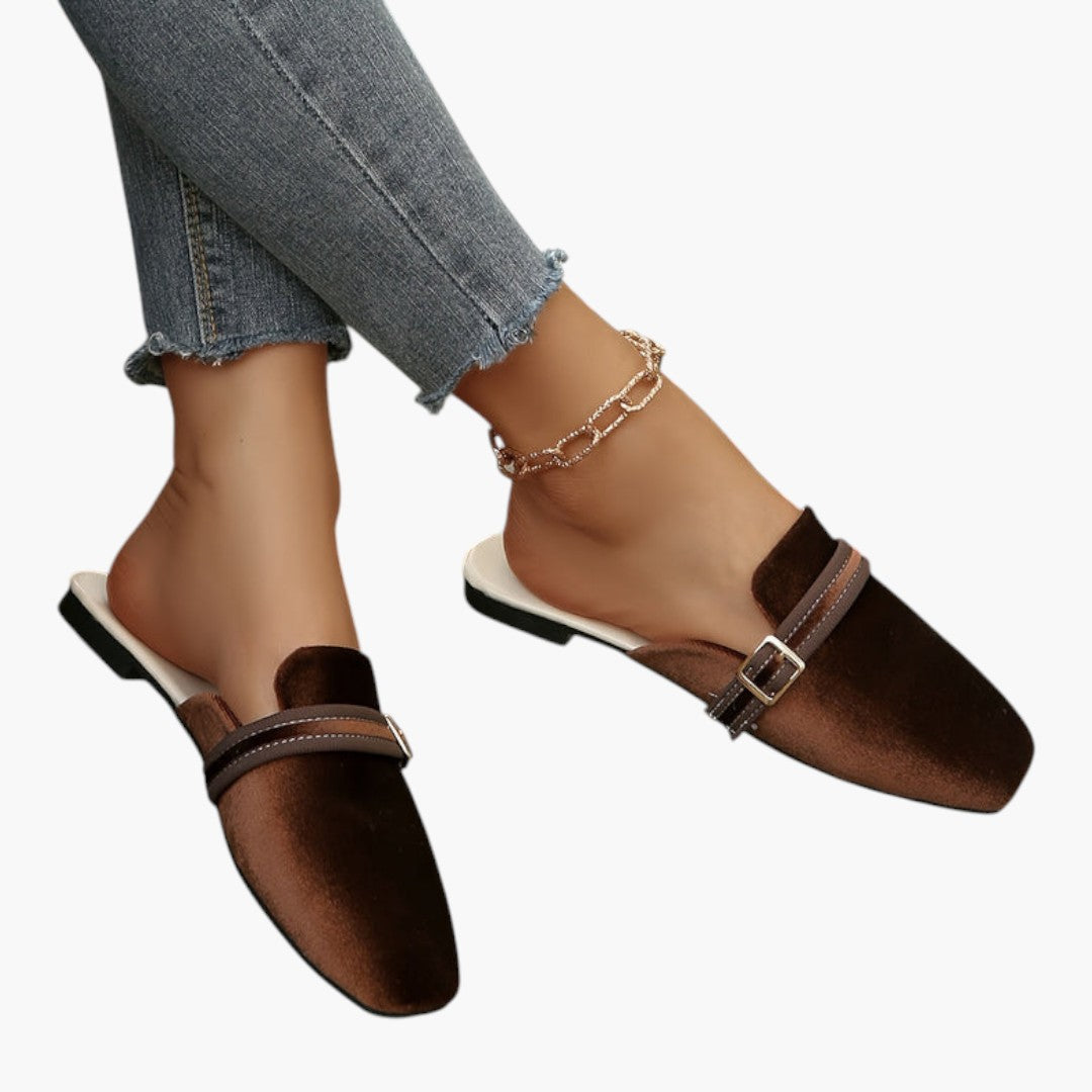 Chaussures Femme avec Bout Carré et Fermeture Slip-On