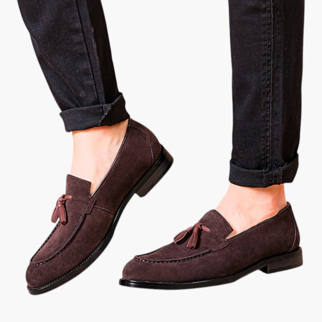 Chaussures Homme Loafers avec Gland et Semelle Caoutchouc