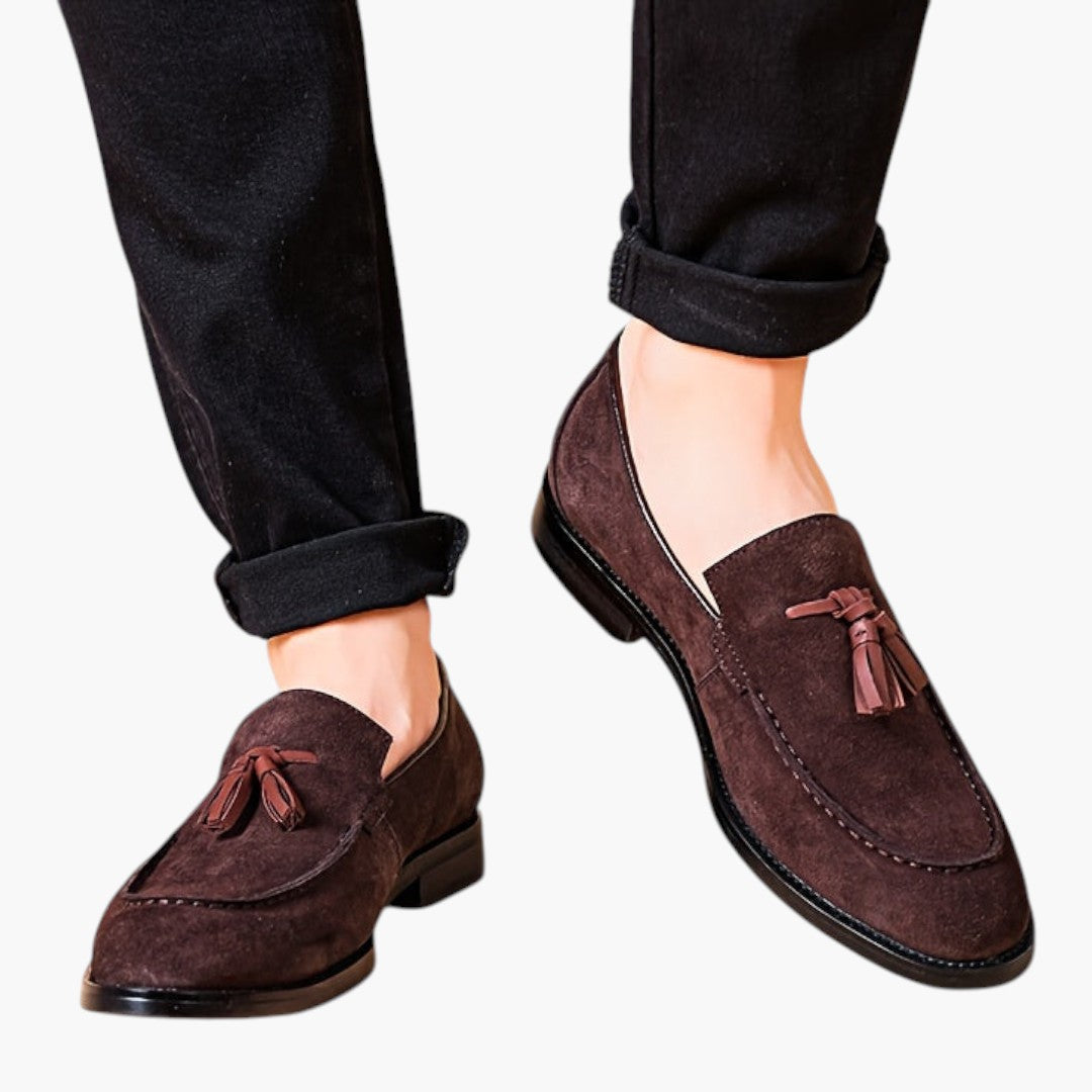 Chaussures Homme Loafers avec Gland et Semelle Caoutchouc