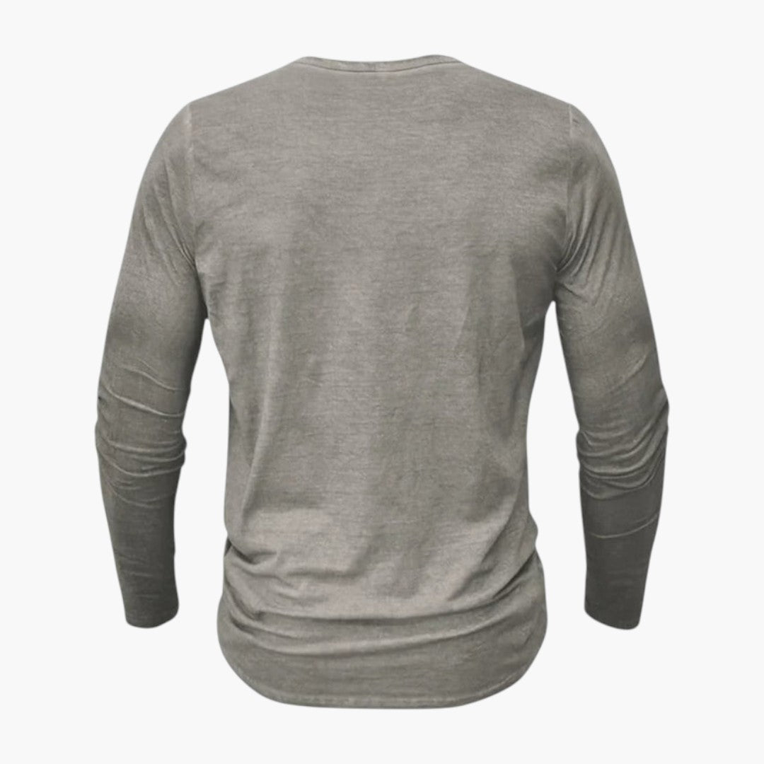 Heren Henley-overhemd met knoopsluiting
