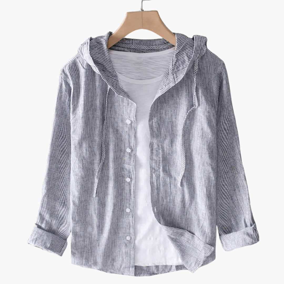 Chemise à capuche boutonnée pour femme