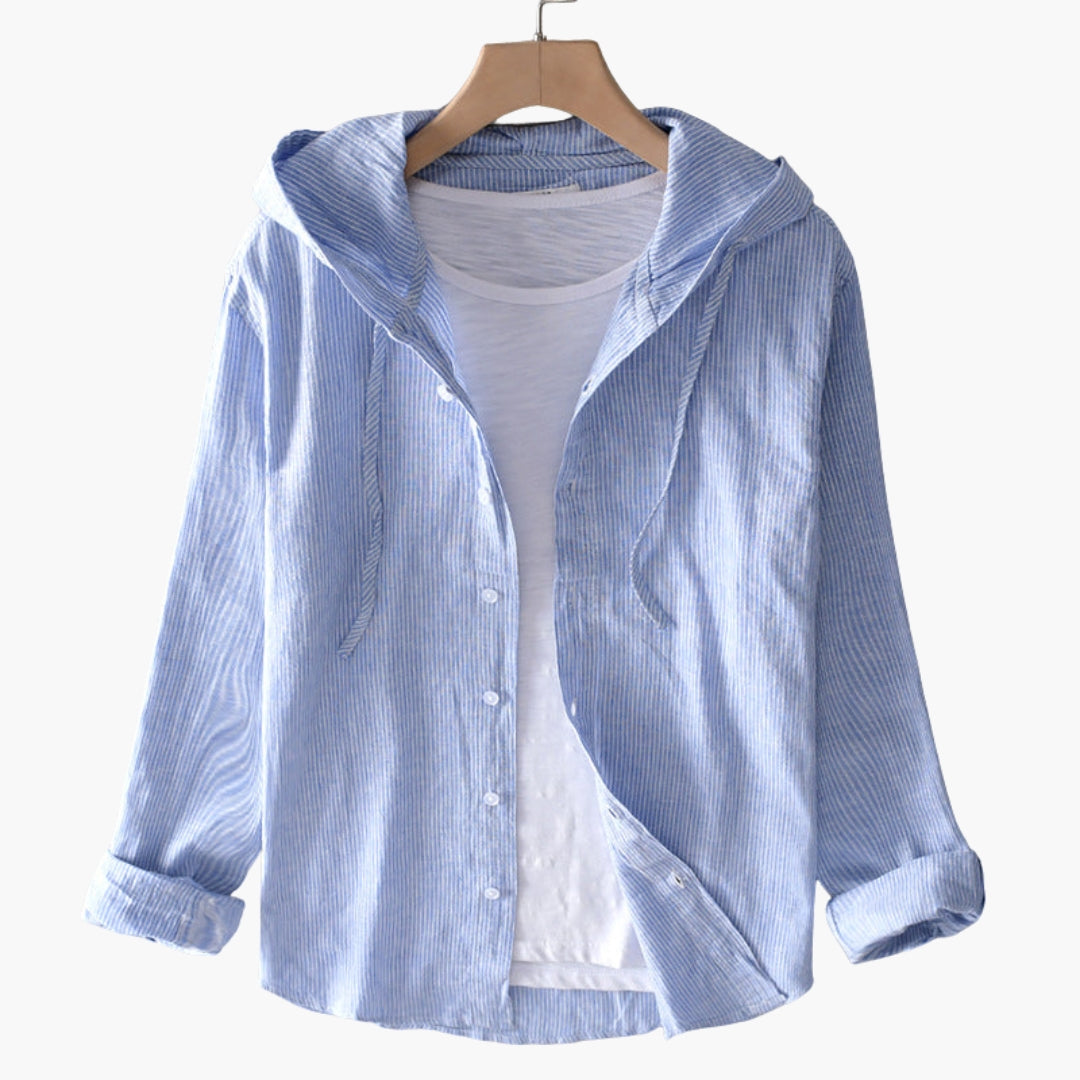 Chemise à capuche boutonnée pour femme