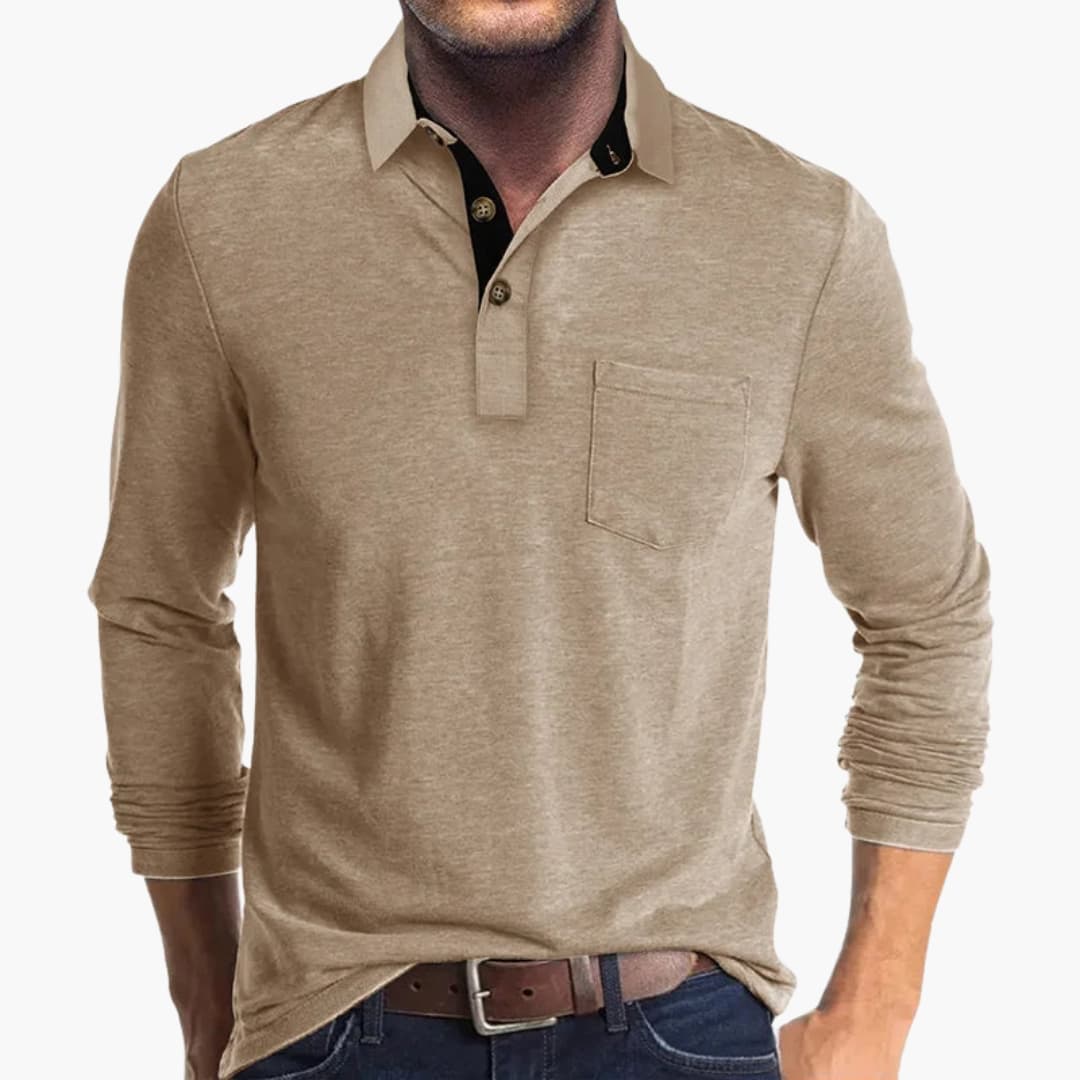 Chemise business homme à manches longues avec coupe droite et style classique