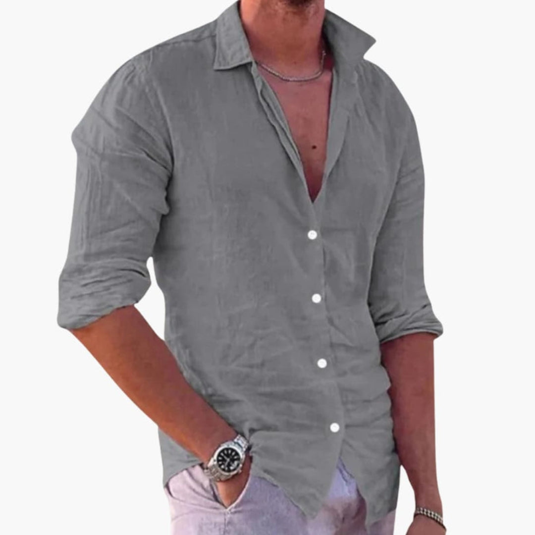 Chemise homme à col classique et fermeture boutonnée